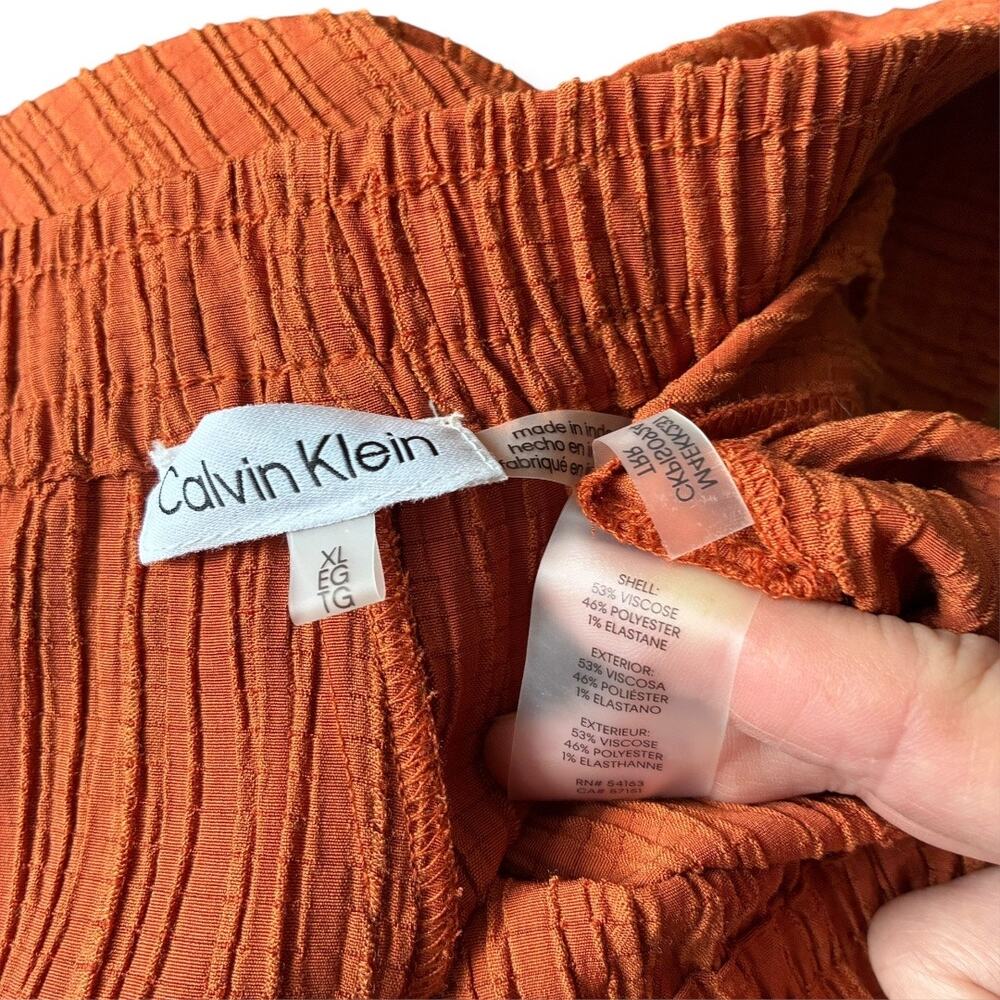 Calvin Klein crinkle drawstring wide leg pants NWT size XL - Picture 11 of 11